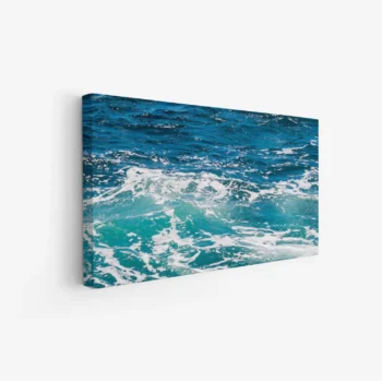 لوحات مناظر طبيعية تعكس أمواج البحر الزرقاء مع لمسات بيضاء، جو هادئ ومنعش. لوحات فخمة، لوحات جدارية للمنزل، لوحات أنيقة.