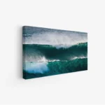 لوحات مناظر طبيعية تتضمن أمواج بحرية زرقاء تتلاطم مع الشاطئ، أجواء هادئة ومريحة. لوحات فنية عصرية، لوحات جدارية للمنزل، لوحات أنيقة.