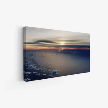لوحات مناظر طبيعية تتضمن غيومًا وسماوات زرقاء مع شروق الشمس، ألوان دافئة وهادئة، لوحات فخمة، لوحات جدارية للمنزل.
