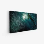 لوحات فن عصري تعكس جمال الماء مع فقاعات تتلألأ في ألوان زرقاء وخضراء، جو مائي منعش. لوحات مودرن، لوحات فنية عصرية، لوحات جدارية للمنزل.