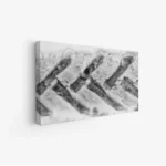 لوحة طبيعة هادئة بتفاصيل رمادية وسوداء تعكس آثار العجلات على السطح، لوحات فنية مودرن، لوحات كانفاس.