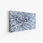 لوحة طبيعة هادئة بألوان زرقاء وبيضاء تعكس جمال النباتات، لوحات طبيعة، لوحات كانفاس.