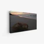 لوحات مناظر طبيعية لشاطئ هادئ عند غروب الشمس، بألوان دافئة وسماء ملونة، لوحات جدارية للمنزل، لوحات فخمة.