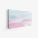 لوحة منظر ليلي بألوان هادئة من الأزرق والوردي تعكس أجواء السكون والسكينة، لوحات طبيعة، لوحات كانفاس.