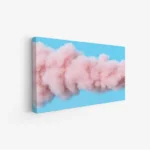 لوحة سحاب وردي يتداخل مع سماء زرقاء، تعكس أجواء هادئة ومريحة، لوحات فن عصري، لوحات كانفاس.