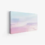 لوحة طبيعة هادئة بألوان زاهية تتدرج بين الأزرق والوردي، تعكس أجواء السكون والهدوء، لوحات طبيعة، لوحات كانفاس.