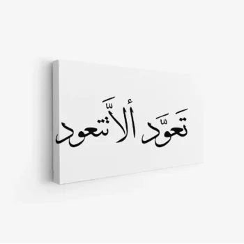 لوحة خط عربي - تعود الأستعود - خلفية بيضاء - هادئ - لوحات فنية مودرن - لوحات كانفاس