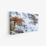 لوحات مناظر طبيعية تتضمن شلالات مائية وأشجار بألوان دافئة، أجواء هادئة ومريحة. لوحات فنية عصرية، لوحات جدارية للمنزل، لوحات فخمة.