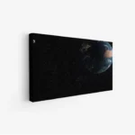 لوحة كوكب الأرض في الفضاء مع خلفية سوداء مليئة بالنجوم، أجواء غامضة، مناظر طبيعية، لوحات فنية عصرية، لوحات جدارية للمنزل، لوحات أنيقة.