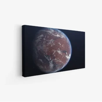 لوحة كوكب أحمر بتفاصيل دقيقة وألوان دافئة، جو فضائي مدهش، مناظر طبيعية، لوحات فنية عصرية، لوحات جدارية للمنزل، لوحات أنيقة.