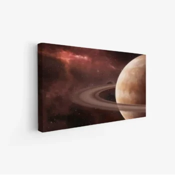 لوحة كواكب فضائية بألوان دافئة ونجوم متلألئة، تعكس جمال الكون، مناظر طبيعية، لوحات كانفاس فخمة، لوحات جدارية للمنزل.