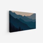لوحة جبال - مشهد جبلي - ألوان داكنة - هادئ - لوحات طبيعة - لوحات كانفاس