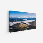 لوحة جبال - منظر جبلي - سماء زرقاء - هادئ - لوحات طبيعة - لوحات كانفاس، لوحات جدارية