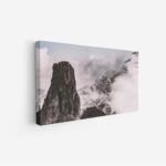 لوحة جبال - صخور شاهقة - سماء ضبابية - هادئ - لوحات طبيعة - لوحات كانفاس