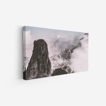 لوحة جبال - صخور شاهقة - سماء ضبابية - هادئ - لوحات طبيعة - لوحات كانفاس