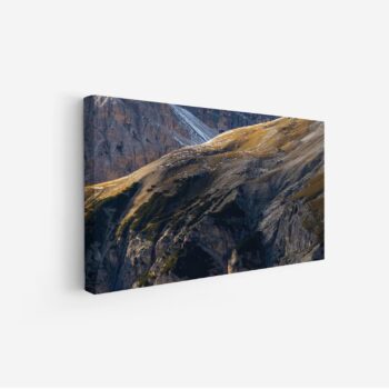 لوحة جبال - تضاريس صخرية - ألوان دافئة - هادئ - لوحات طبيعة - لوحات كانفاس