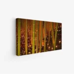 لوحة غابات - أعمدة خيزران - إضاءة دافئة - هادئ - لوحات طبيعة - لوحات كانفاس