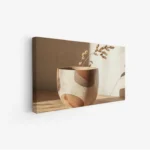 لوحة طبيعة هادئة - وعاء خزفي - ألوان دافئة - هادئ - لوحات فن عصري - لوحات كانفاس