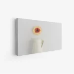 لوحة طبيعة هادئة - إبريق أبيض - خلفية بيضاء - هادئ - لوحات طبيعة - لوحات كانفاس