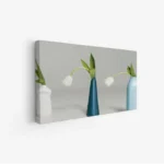 لوحة زهور - زهور في مزهريات - ألوان هادئة - مريح - لوحات فنية مودرن - لوحات كانفاس