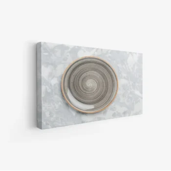 لوحة فنية مودرن - وعاء دائري - ألوان رمادية - هادئ - لوحات فنية مودرن - لوحات كانفاس