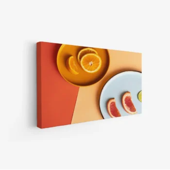 لوحة فواكه - شرائح برتقال - ألوان دافئة - مشمس - لوحات فنية مودرن - لوحات كانفاس