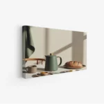 لوحة طبيعة هادئة - مشهد فطور - ألوان دافئة - هادئ - لوحات فن عصري - لوحات كانفاس