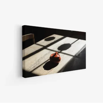 لوحة طبيعة هادئة - وعاء برتقالي - ظلال وأضواء - هادئ - لوحات فنية مودرن - لوحات كانفاس