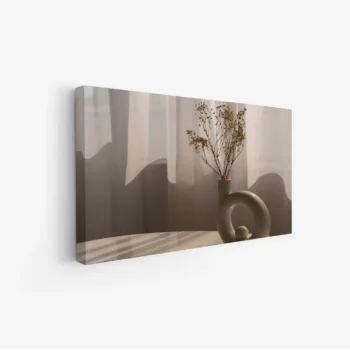 لوحة طبيعة هادئة - مزهرية بسيطة - ألوان دافئة - هادئ - لوحات طبيعة - لوحات كانفاس