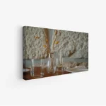 لوحة طبيعة هادئة - زهور جافة في مزهرية - ألوان دافئة - هادئ - لوحات طبيعة - لوحات كانفاس