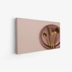 لوحة طعام - أدوات مائدة - ألوان هادئة - دافئ - لوحات فنية مودرن - لوحات كانفاس