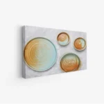 لوحة جدارية - أطباق ملونة - خلفية رمادية - عصرية - لوحات فن عصري - لوحات كانفاس