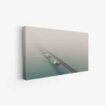 لوحة طبيعة هادئة - جسر في ضباب - ألوان هادئة - ضبابي - لوحات طبيعة - لوحات كانفاس