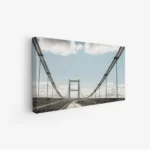 لوحة جسر - هيكل معدني - سماء زرقاء مع سحب - هادئ - لوحات فنية مودرن - لوحات كانفاس، لوحات جدارية