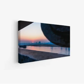 لوحة منظر ليلي - غروب الشمس - ألوان دافئة - هادئ - لوحات طبيعة - لوحات كانفاس