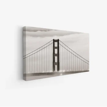 لوحة جسر - هيكل معدني - سماء ضبابية - هادئ - لوحات فنية مودرن - لوحات كانفاس