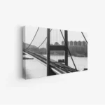 لوحة جسر - مشهد حضري - ألوان رمادية - هادئ - لوحات فن عصري - لوحات كانفاس