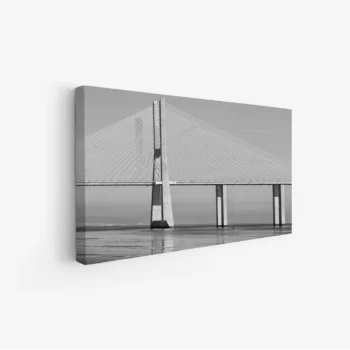 لوحة معمارية - جسر حديث - تدرجات رمادية - هادئ - لوحات فنية مودرن - لوحات كانفاس