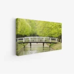 لوحة طبيعة هادئة - جسر أبيض - ألوان خضراء - هادئ - لوحات طبيعة - لوحات كانفاس