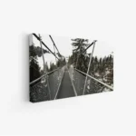لوحة جسر معلق - مشهد طبيعي - ألوان رمادية - هادئ - لوحات طبيعة - لوحات كانفاس