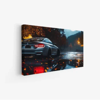 لوحة سيارات - سيارة رياضية - أضواء خافتة - درامي - لوحات فن عصري - لوحات كانفاس، لوحات جدارية