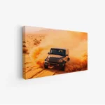 لوحة سيارات - سيارة في الصحراء - رمال ذهبية - مثير - لوحات حائط - لوحات كانفاس، لوحات جدارية