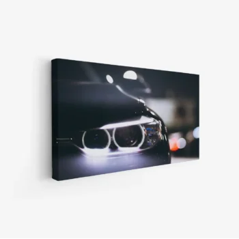 لوحة سيارات - مقدمة سيارة - إضاءة ليلية - ديناميكي - لوحات فنية مودرن - لوحات كانفاس
