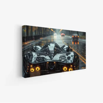 لوحة سيارات - سيارة رياضية - شوارع ممطرة - درامي - لوحات فن عصري - لوحات كانفاس