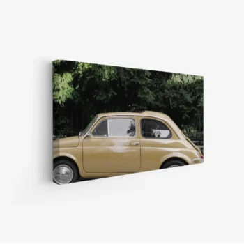 لوحة سيارات - سيارة كلاسيكية - خلفية خضراء - هادئ - لوحات فنية مودرن - لوحات كانفاس