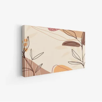 لوحة طبيعة هادئة - أوراق نباتية - ألوان دافئة - هادئ - لوحات فن عصري - لوحات كانفاس تجريدية