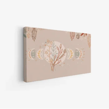 لوحة طبيعة هادئة - عناصر نباتية - ألوان دافئة - هادئ - لوحات فن عصري - لوحات كانفاس تجريدية
