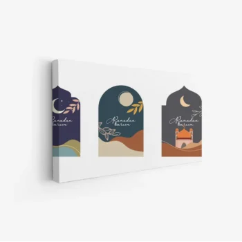 لوحة كانفاس رمضان | ديكور روحاني أنيق للبيت - لوحة رمضانية على كانفاس - لمسة إيمانية للمجلس والصالة لوحات كانفاس رمضانية فخمة - هدية رمضان مثالية