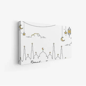 لوحة كانفاس رمضان | ديكور روحاني أنيق للبيت - لوحة رمضانية على كانفاس - لمسة إيمانية للمجلس والصالة لوحات كانفاس رمضانية فخمة - هدية رمضان مثالية