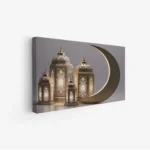 لوحة كانفاس رمضان | ديكور روحاني أنيق للبيت - لوحة رمضانية على كانفاس - لمسة إيمانية للمجلس والصالة لوحات كانفاس رمضانية فخمة - هدية رمضان مثالية